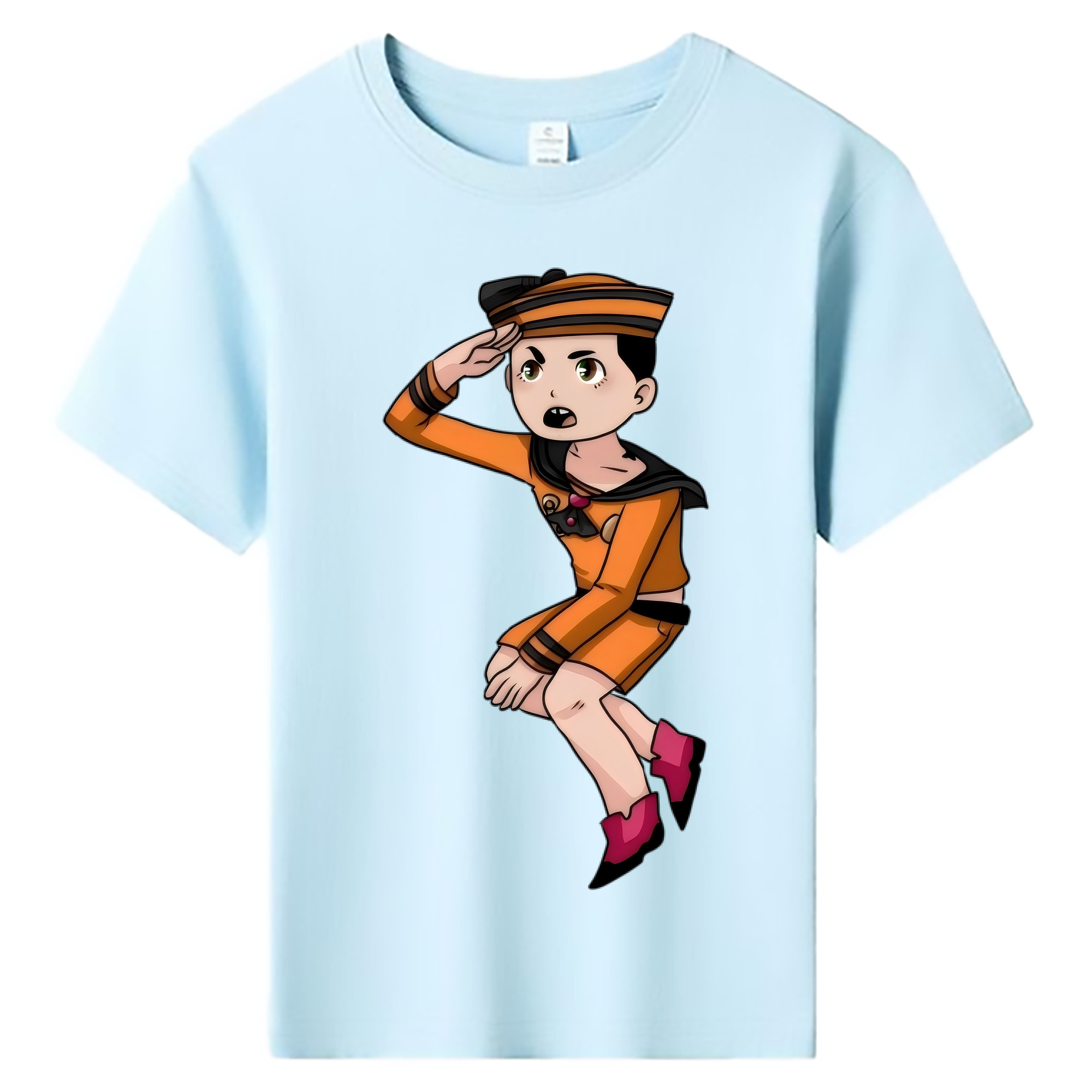 （画像用） ジョジョの奇妙な冒険 東方定助 JoJo's Bizarre Adventure Higashikata Josuke 綿100％キッズTシャツ（フロントプリント）